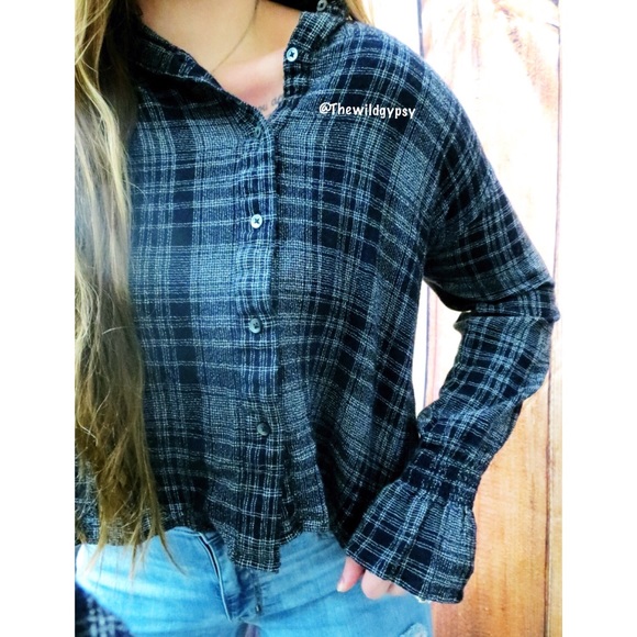 Madewell Cropped flannel top 🍃 - Picture 5 of 6